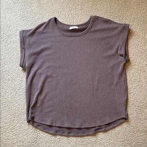 Maurices Short Sleeve Ribbed Top